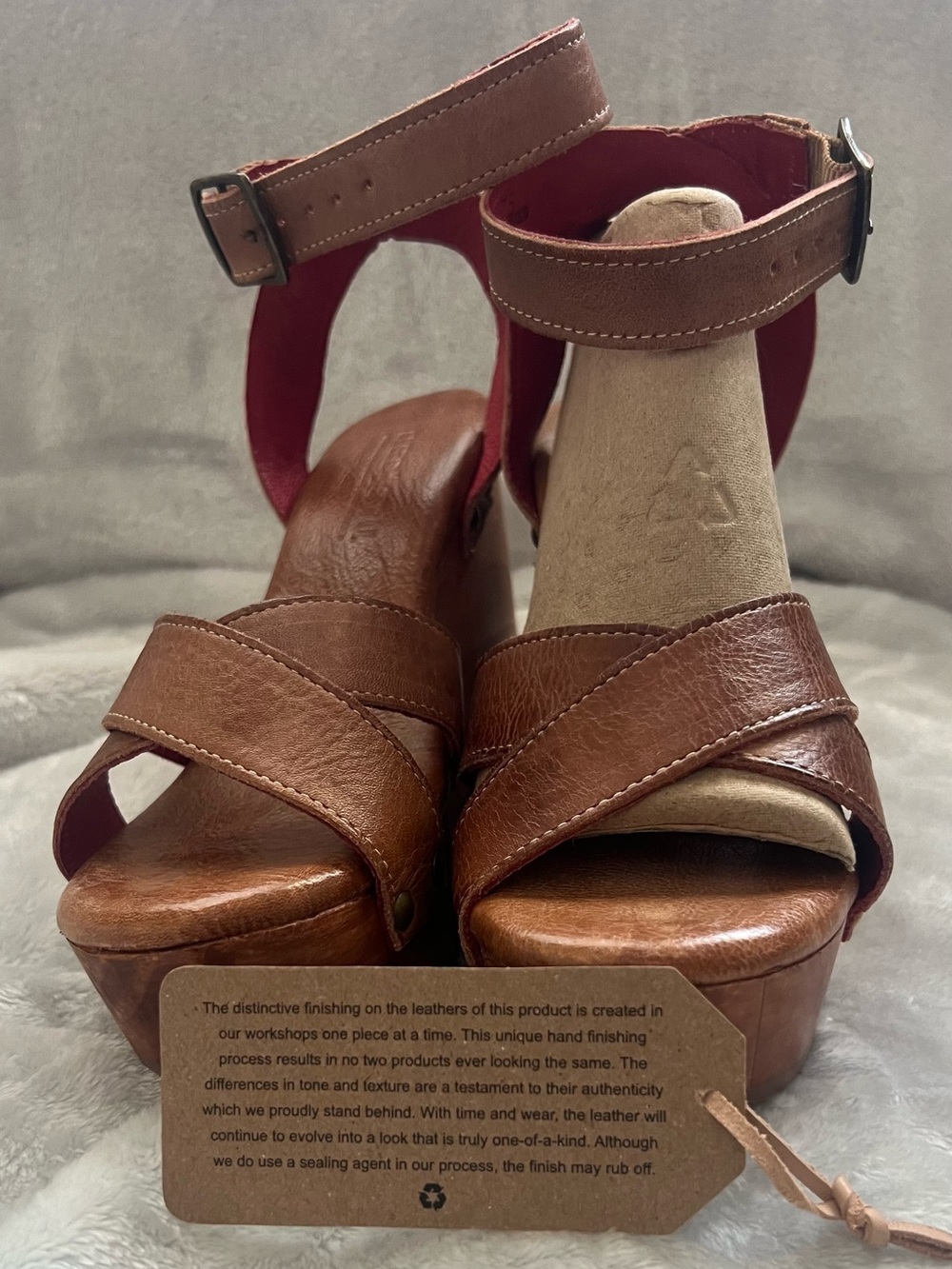 New w/ Box: Bed|Stu ✳️ Grettell Wedge Sandal in Tan Rustic Size: 7.5 M - Picture 6 of 16